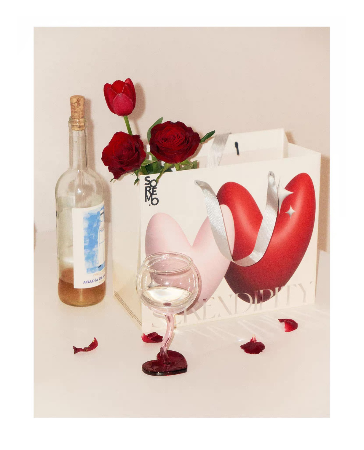 Heart Shaped Wine Glass Set