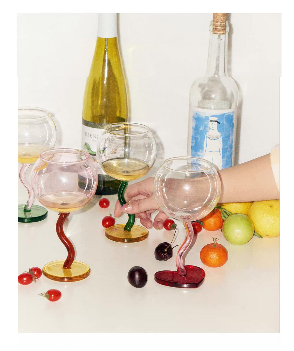 Heart Shaped Wine Glass Set