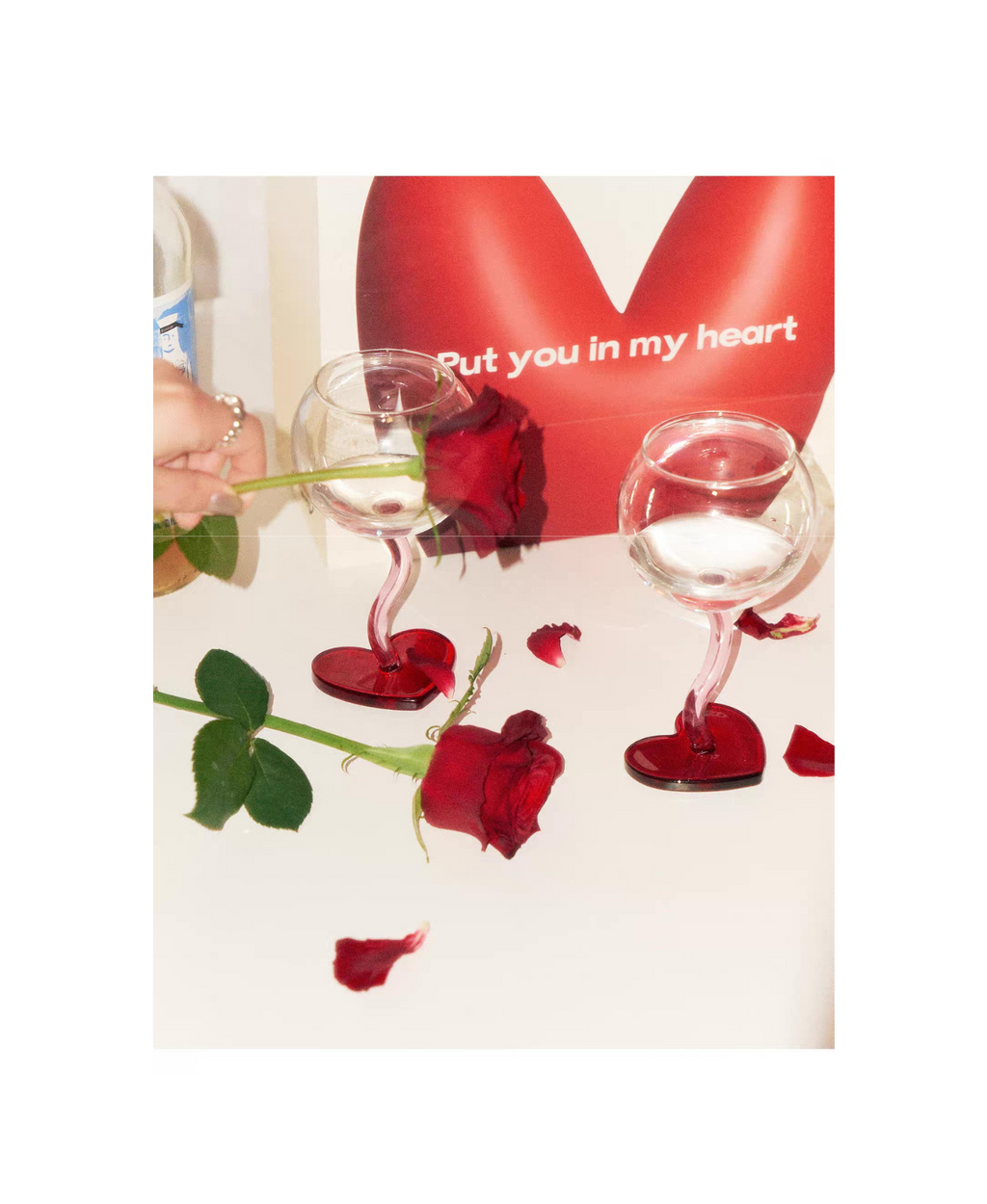 Heart Shaped Wine Glass Set