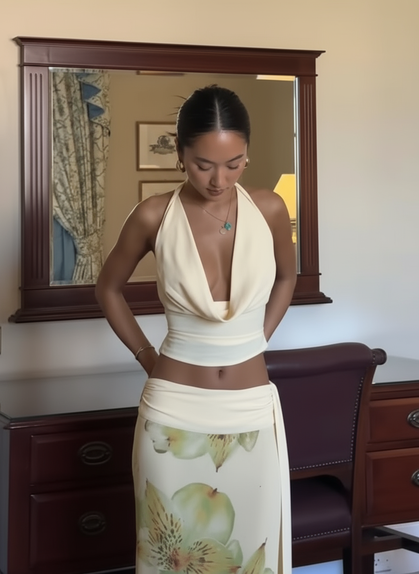Floral Cascade  3-Piece Mesh Set