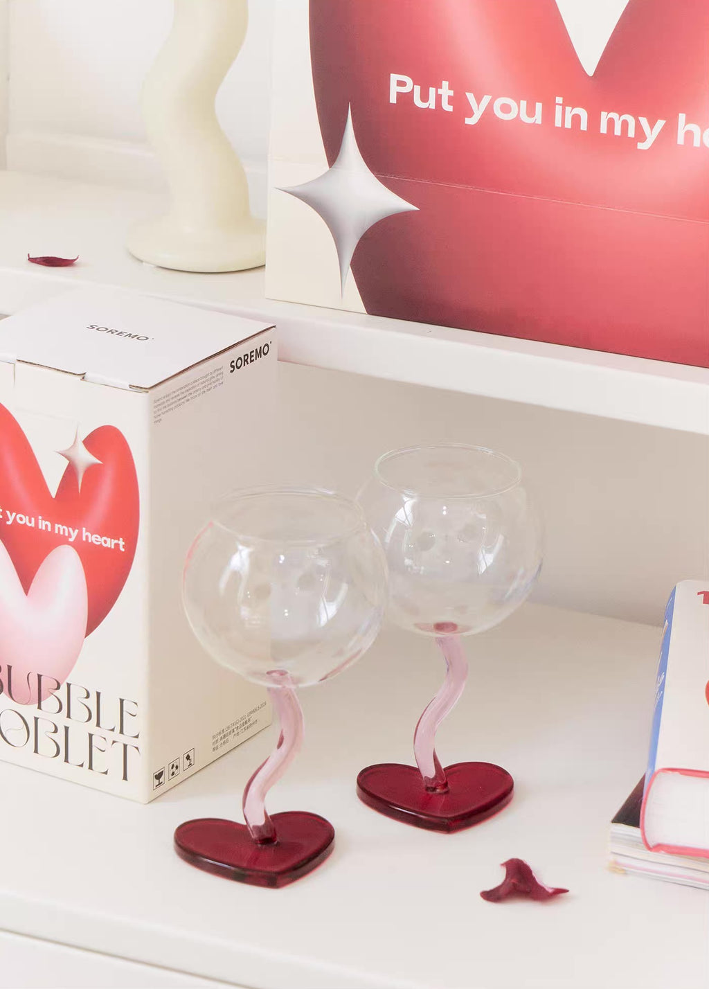 Heart Shaped Wine Glass Set