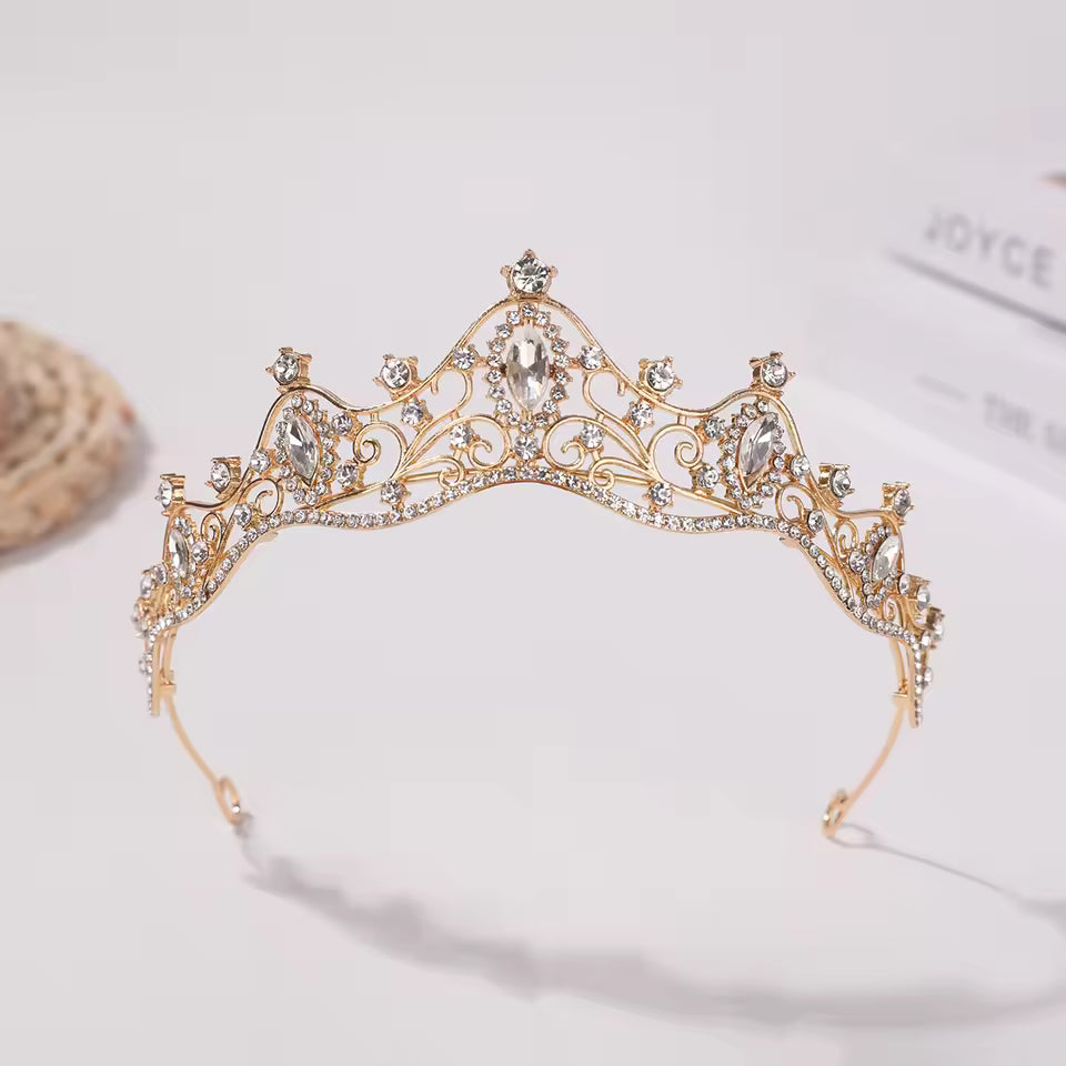 Korean Simple Bridal Tiara – Birthday & Wedding Hair Accessory for Girls