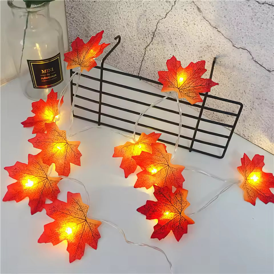 Maple Lantern Garland LED String Lights – Halloween / Home Decor
