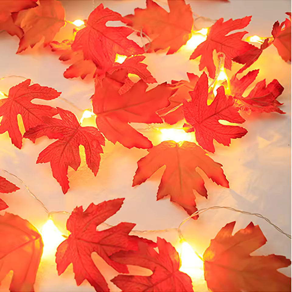 Maple Lantern Garland LED String Lights – Halloween / Home Decor