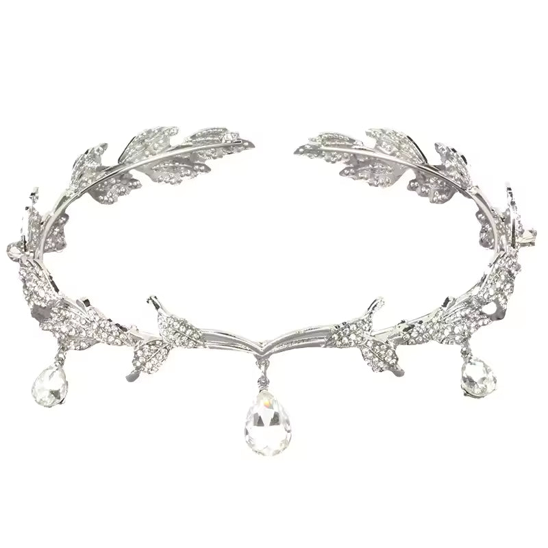 Vintage Fairy Crystal Leaf Elf Tiara Crown