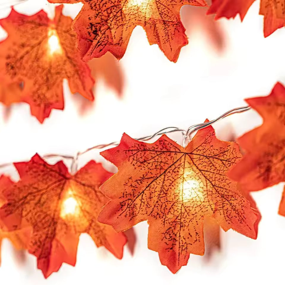 Maple Lantern Garland LED String Lights – Halloween / Home Decor
