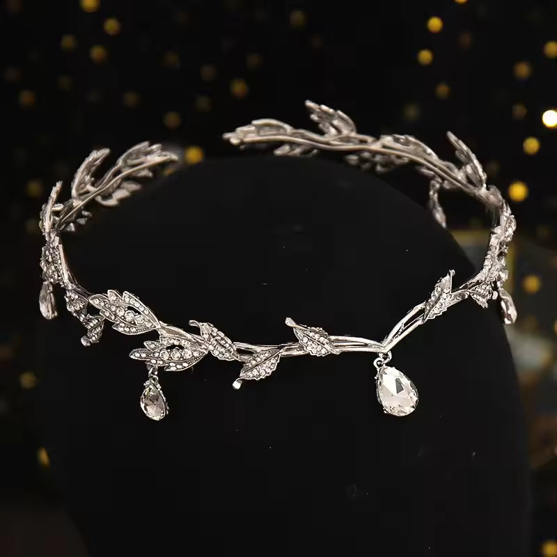 Vintage Fairy Crystal Leaf Elf Tiara Crown