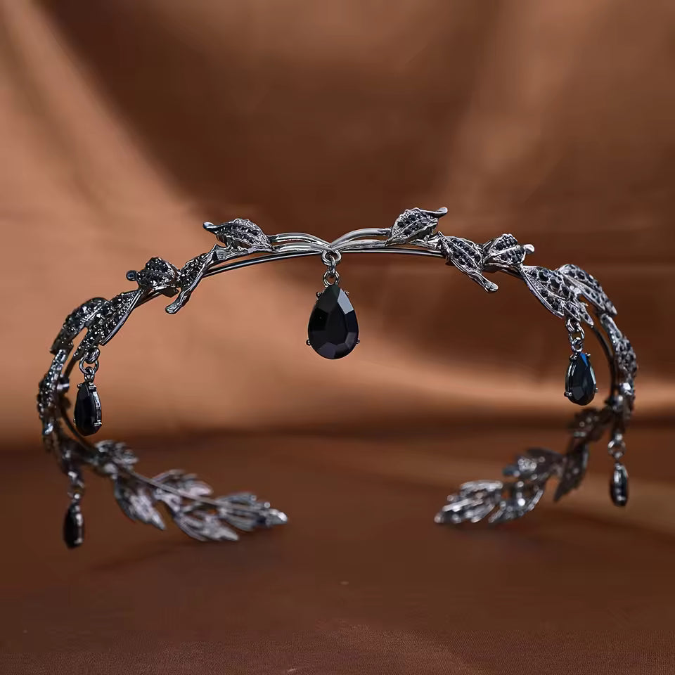 Vintage Fairy Crystal Leaf Elf Tiara Crown