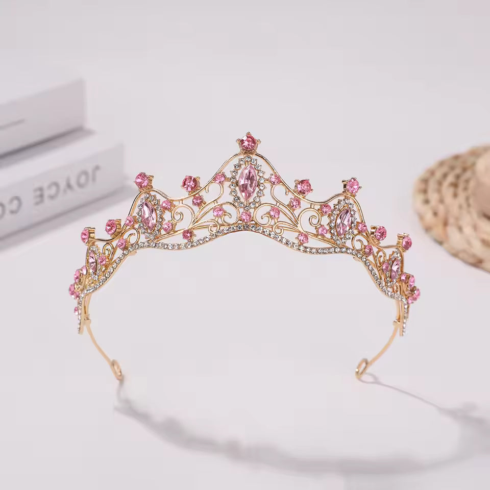 Korean Simple Bridal Tiara – Birthday & Wedding Hair Accessory for Girls