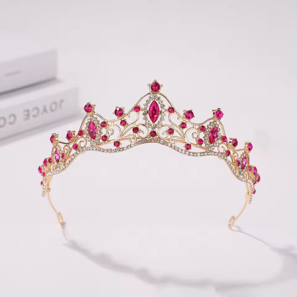 Korean Simple Bridal Tiara – Birthday & Wedding Hair Accessory for Girls