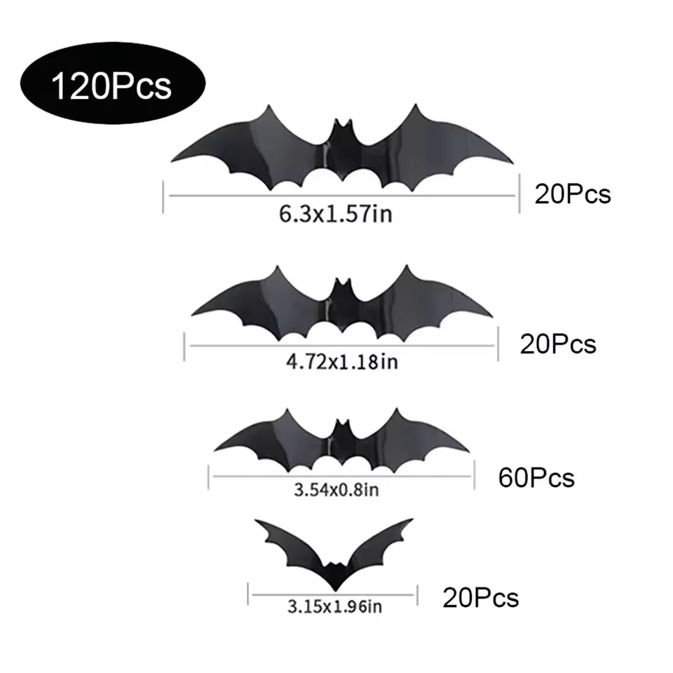 Midnight Flight 3D Halloween Bats Wall Décor