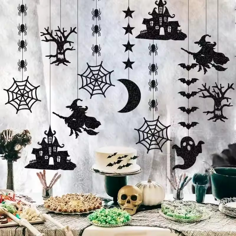 Spooky Mix Halloween Banner Garland – 6-Piece Hanging Ornament Set