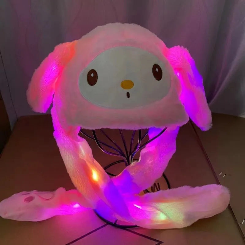 Kuromi Hello Kitty LED Moving Ears Cap – Kids Glowing Plush Bunny Hat