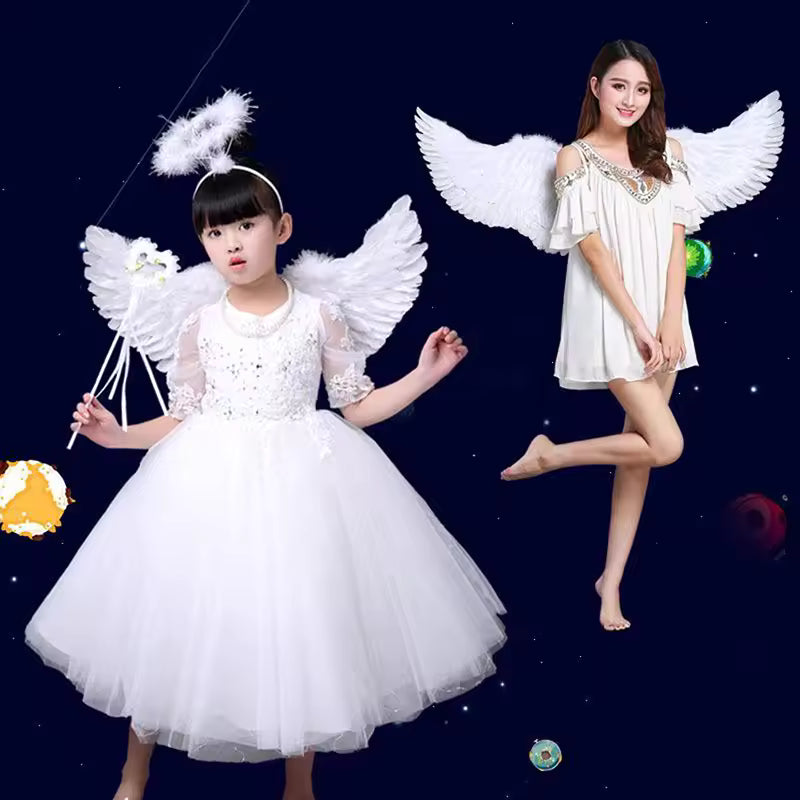 Ethereal Angel Feather Wings – Kids & Adult Party Cosplay Wings