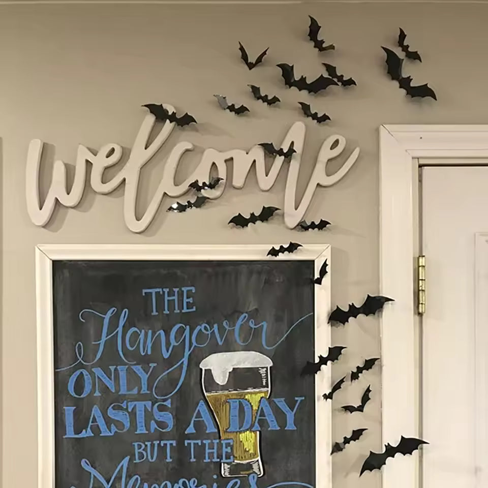 Midnight Flight 3D Halloween Bats Wall Décor