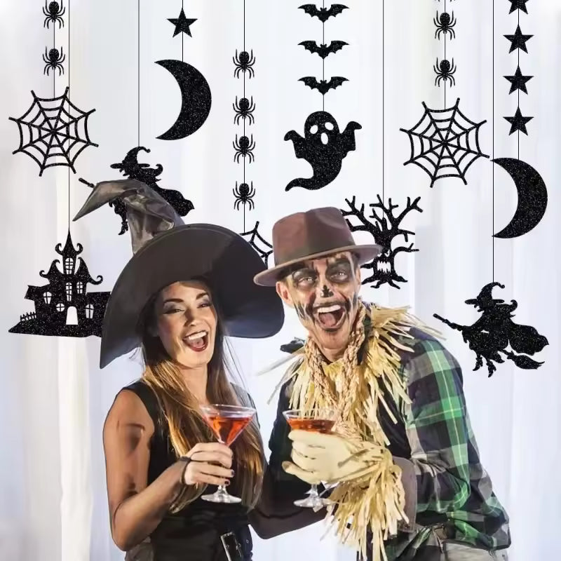 Spooky Mix Halloween Banner Garland – 6-Piece Hanging Ornament Set