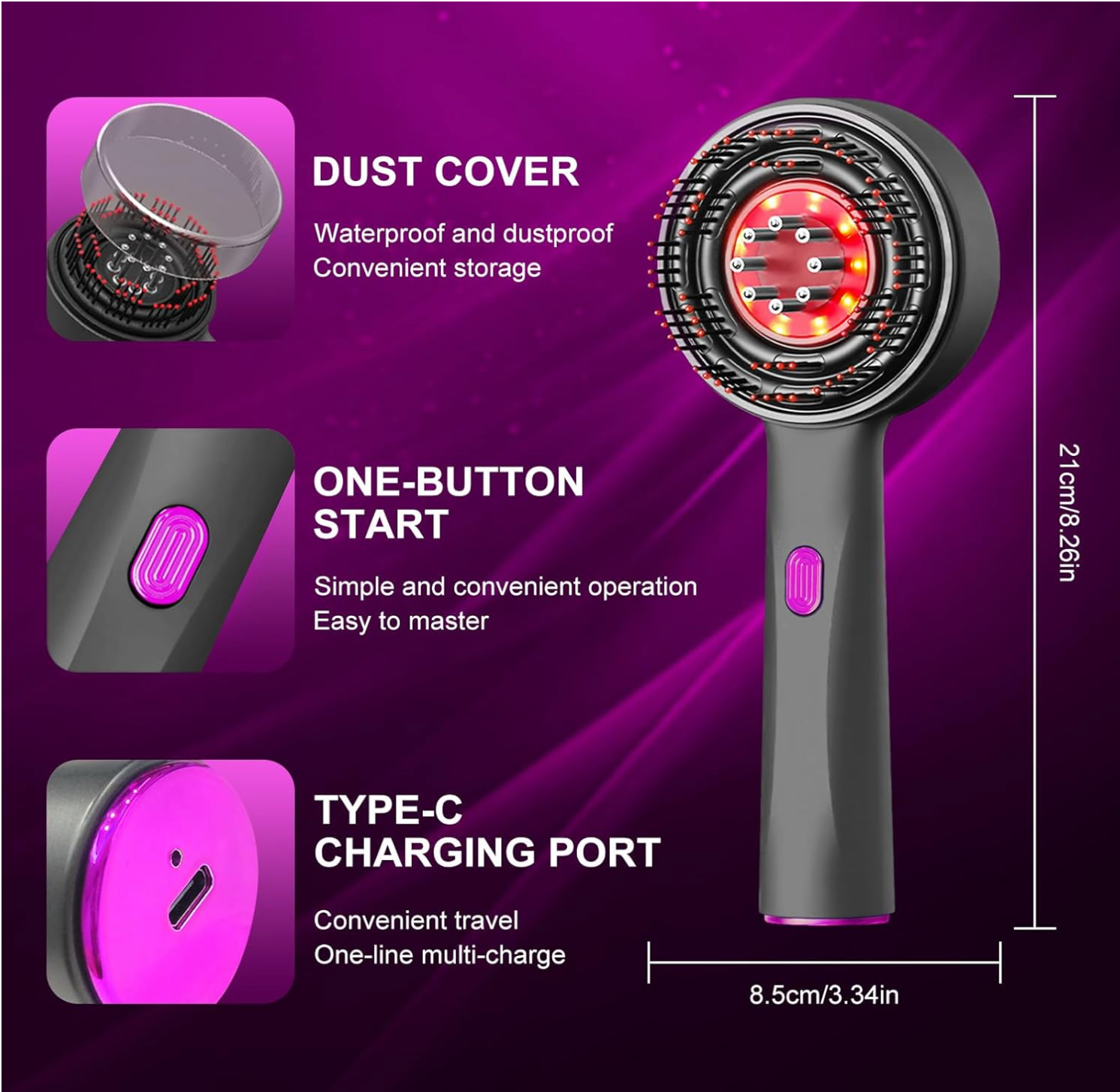 Multi Functional Scalp Massager, Red Light Head Massager Scalp