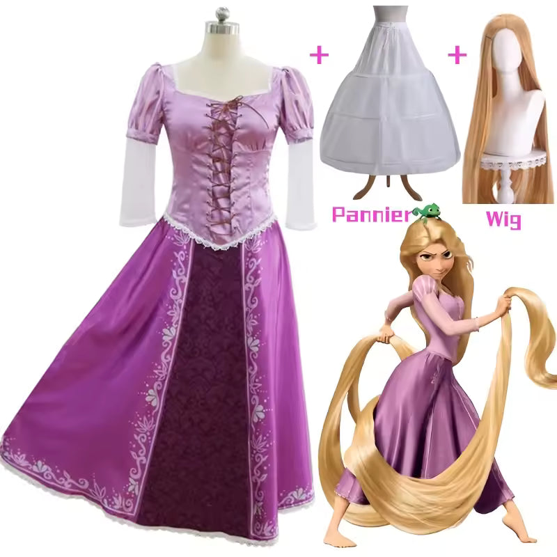 Rapunzel Long-Hair Princess Cosplay Costume