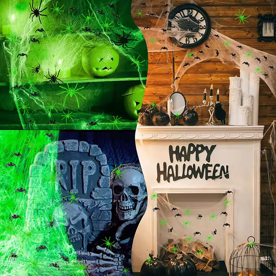 Glow in the Dark Halloween Spider Webs