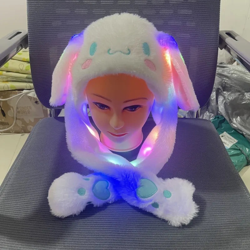 Kuromi Hello Kitty LED Moving Ears Cap – Kids Glowing Plush Bunny Hat