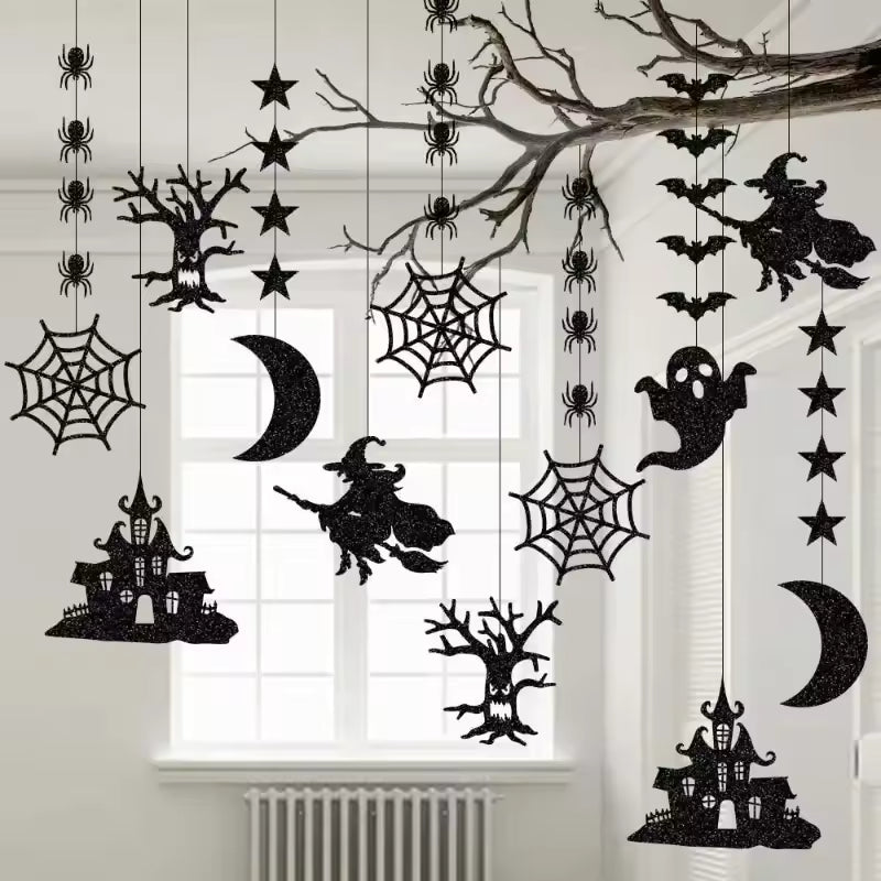 Spooky Mix Halloween Banner Garland – 6-Piece Hanging Ornament Set