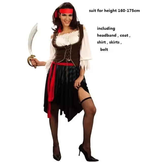 Captain Jack-Style Pirate Cosplay Costume Set