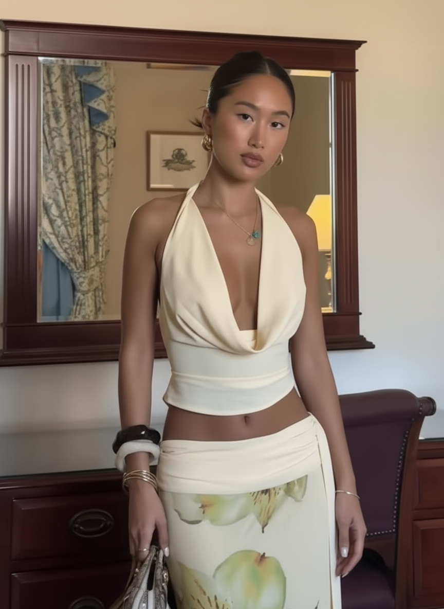 Floral Cascade  3-Piece Mesh Set